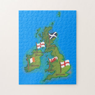 Puzzle Carte de dessin animé des îles britanniques