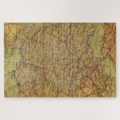 Puzzle Carte de France vintage avec Ephemera (Horizontal)