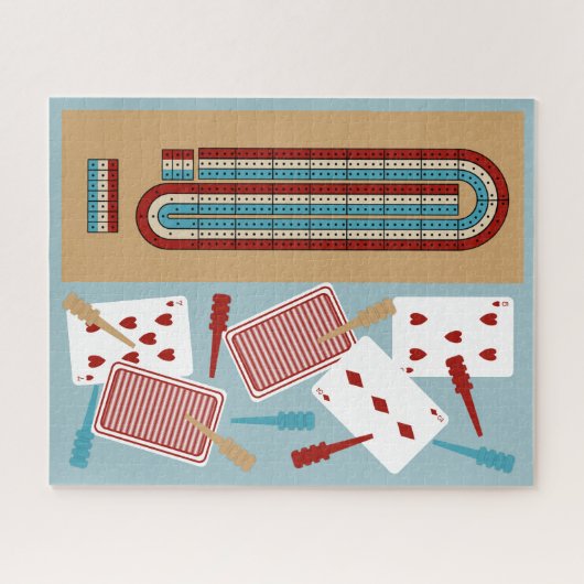 Puzzle Carte de jeu de Cribbage et pièces de lecture (Horizontal)