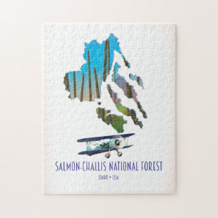 Puzzle Carte de la forêt nationale saumon-Challis