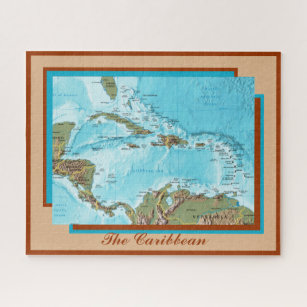 Puzzle Carte de la mer des Caraïbes et des îles