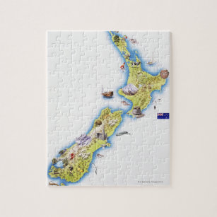 Puzzle Carte de la Nouvelle-Zélande