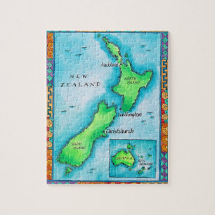 Puzzle Carte de la Nouvelle-Zélande