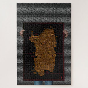 Puzzle Carte de la typographie de Sardaigne - Challenger 