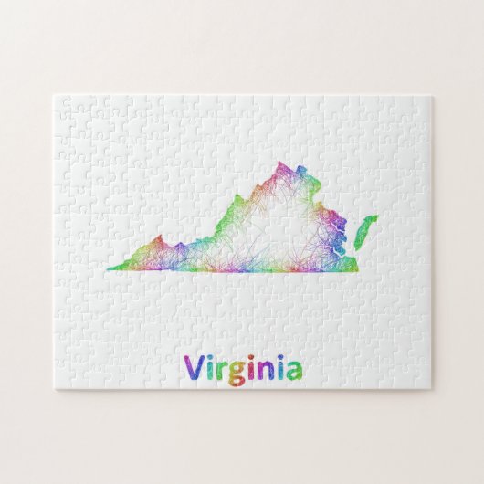 Puzzle Carte de la Virginie d'arc-en-ciel (Horizontal)