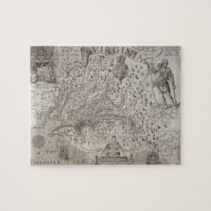 Puzzle Carte de la Virginie, découverte et décrite par