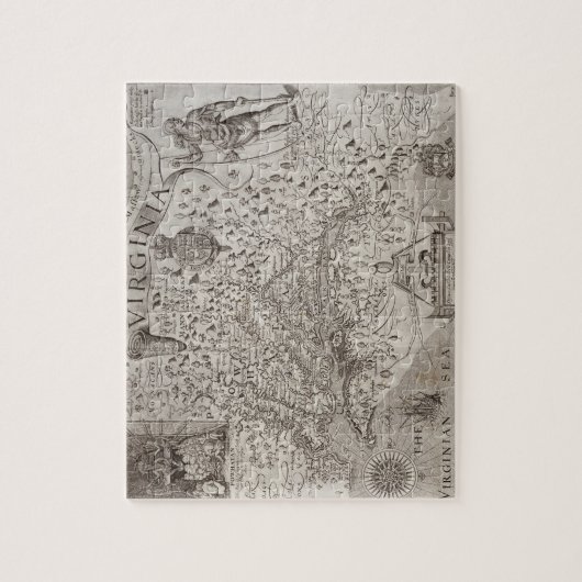 Puzzle Carte de la Virginie, découverte et décrite par (Vertical)