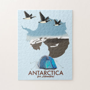 Puzzle Carte de l'affiche Antarctica For Adventure Travel