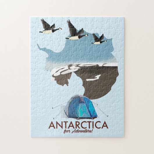 Puzzle Carte de l'affiche Antarctica For Adventure Travel (Vertical)