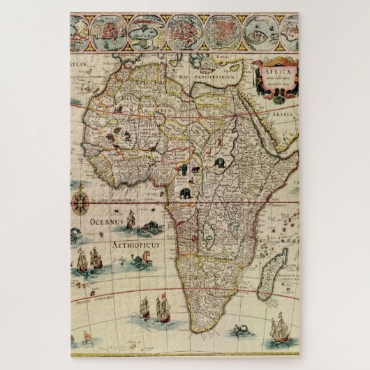 Puzzle Carte de l'Afrique antique do-it-yourself couleur  (Vertical)