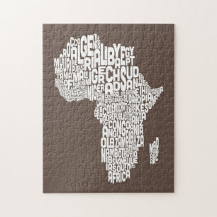 Puzzle Carte de l'Afrique Carte Texte Art