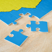 Puzzle Carte de l'Afrique Jaune Funky (Côté)