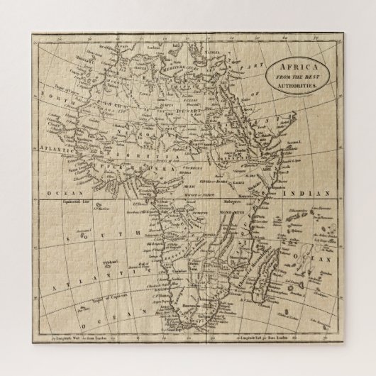 Puzzle Carte de l'Afrique vintage (Vertical)