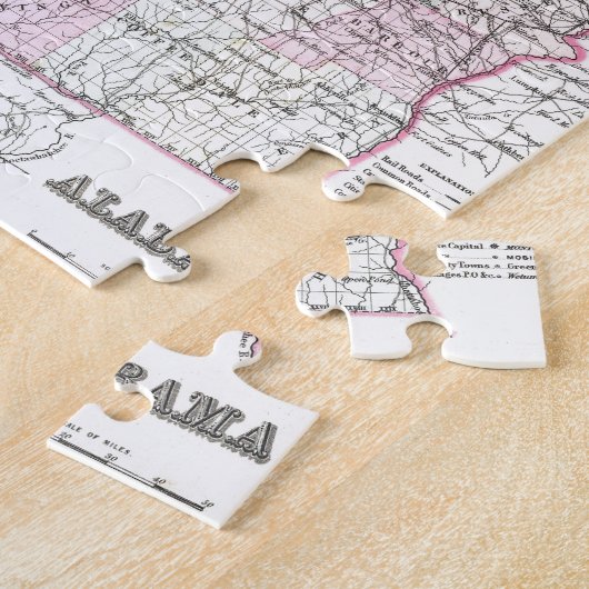Puzzle Carte de l'Alabama (Côté)