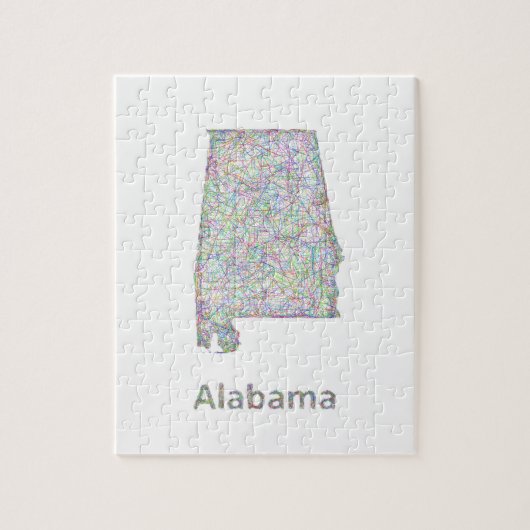 Puzzle Carte de l'Alabama (Vertical)