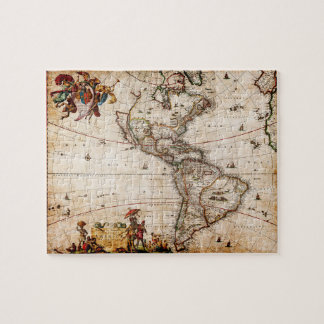 Puzzle Carte de l'Antique Amérique du Nord et du Sud