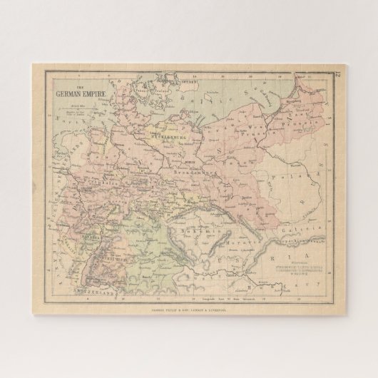 Puzzle Carte de l'Empire allemand antique (Horizontal)