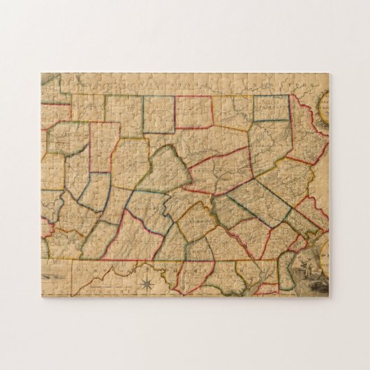 Puzzle Carte De L'État De Pennsylvanie (Horizontal)