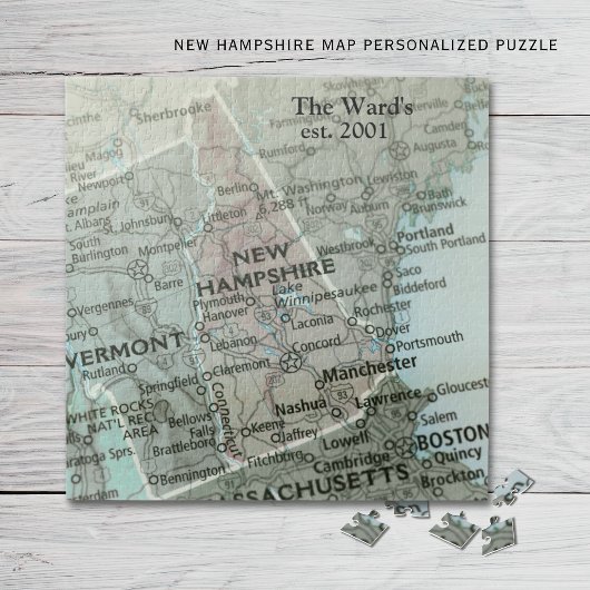 Puzzle Carte de l'État du New Hampshire à assembler | Cad
