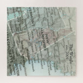 Puzzle Carte de l'État du New Hampshire à assembler | Cad (Horizontal)