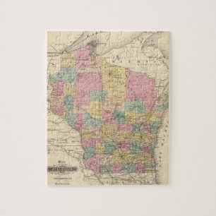 Puzzle Carte de l'État du Wisconsin