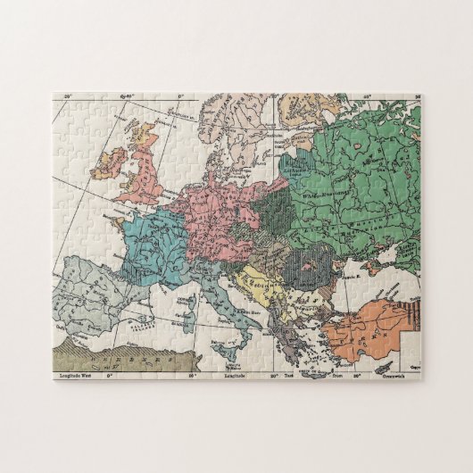 Puzzle Carte de l'Europe vintage (Horizontal)