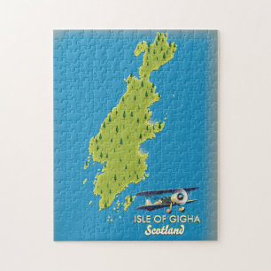 Puzzle Carte de l'île de Gigha en Écosse