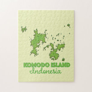 Puzzle Carte de l'île de Komodo Indonésie