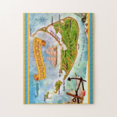 Puzzle Carte de l'île de Nantucket 11x14 (Vertical)