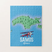 Puzzle Carte de l'île grecque de Samos (Vertical)