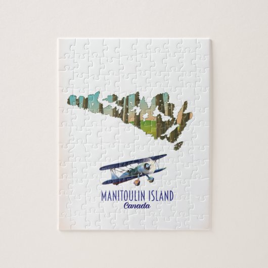 Puzzle Carte de l'île Manitoulin Canada (Vertical)