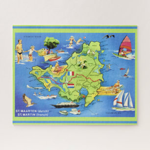 Puzzle Carte de l'île Saint-Martin 16x20 