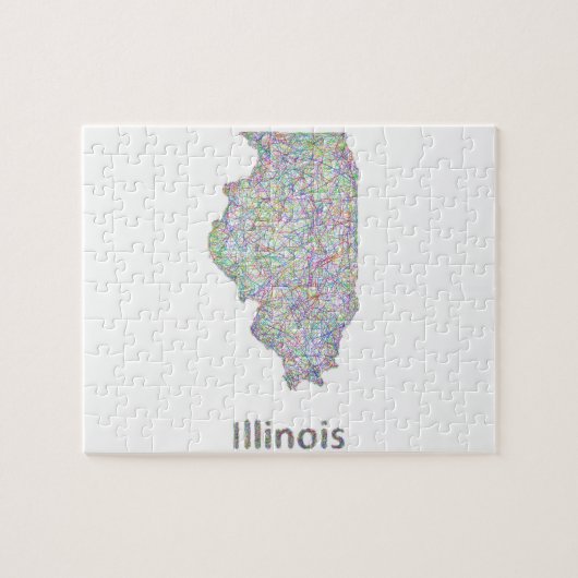 Puzzle Carte de l'Illinois (Horizontal)