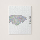 Puzzle Carte de l'Illinois (Vertical)