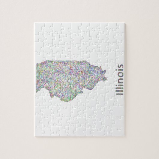 Puzzle Carte de l'Illinois (Vertical)