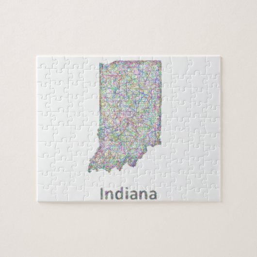 Puzzle Carte de l'Indiana (Horizontal)