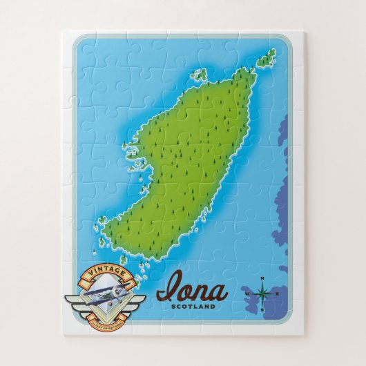 Puzzle Carte de l'Iona Écosse (Vertical)