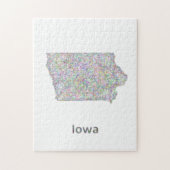 Puzzle Carte de l'Iowa (Vertical)