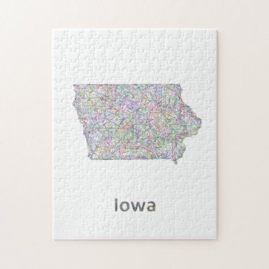 Puzzle Carte de l'Iowa (Vertical)