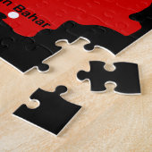 Puzzle Carte de l'Iran avec drapeau et emblème (Côté)
