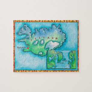 Puzzle Carte de l'Islande