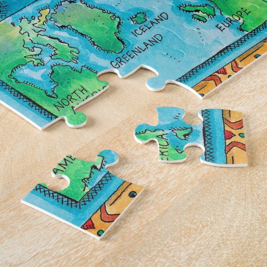 Puzzle Carte de l'Islande (Côté)