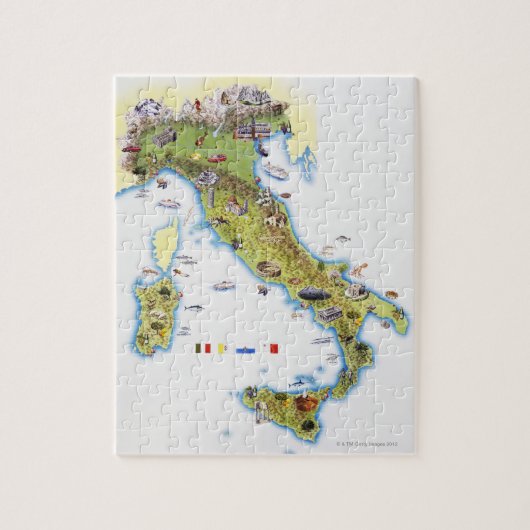 Puzzle Carte de l'Italie (Vertical)