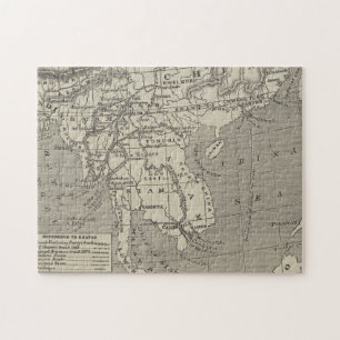 Puzzle Carte de l'itinéraire proposé vers la Chine de