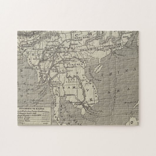 Puzzle Carte de l'itinéraire proposé vers la Chine de (Horizontal)