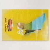 Puzzle Carte de Moldova affiche illustrée (Horizontal)