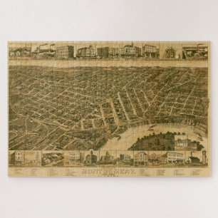 Puzzle Carte de Montgomery, capitale de l'Alabama (1887)