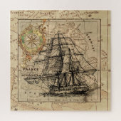 Puzzle Carte de navigation des navires nautiques vintages (Vertical)