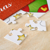 Puzzle Carte de Noël avec bas et étoiles (Côté)