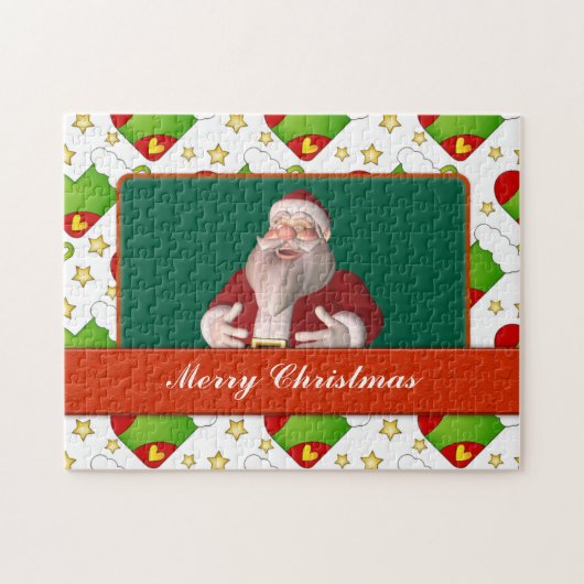 Puzzle Carte de Noël avec bas et étoiles (Horizontal)